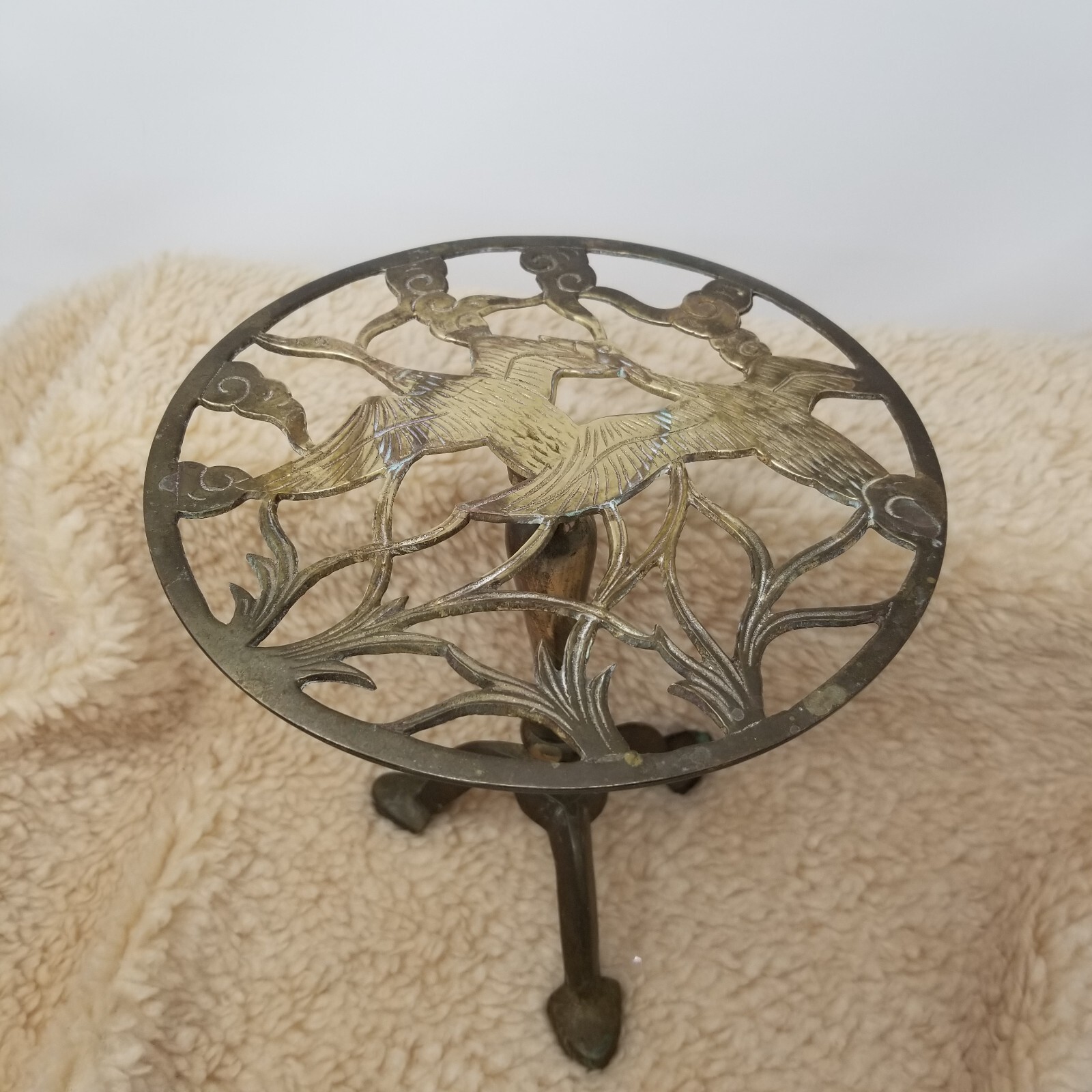 VTG Gatco Solid Brass Stand Plant Holder Made in India MCM Geese Look