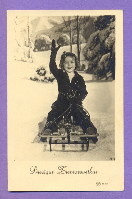 SHIRLEY TEMPLE # 591 VINTAGE PHOTO PC. PUBLISHER LATVIA 5816