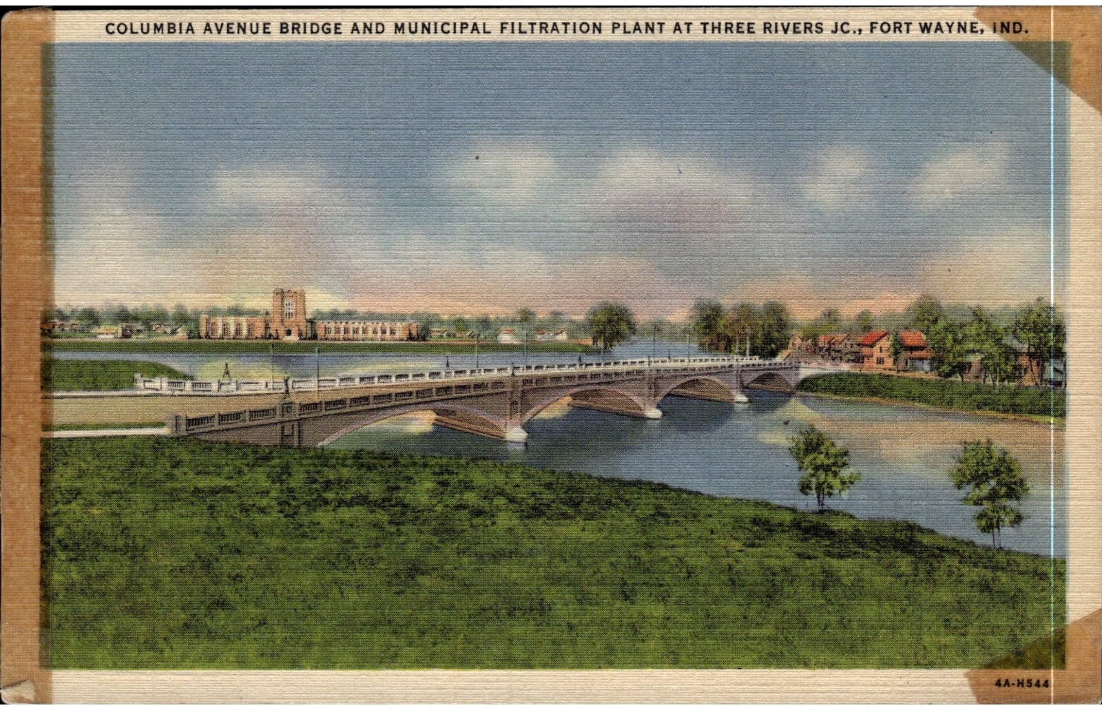 Columbia Avenue Bridge Filtration Plant Fort Wayne Indiana Curt Teich Postcard Columbia Avenue Bridge Filtration Plant Fort Wayne Indiana Curt Teich Postcard