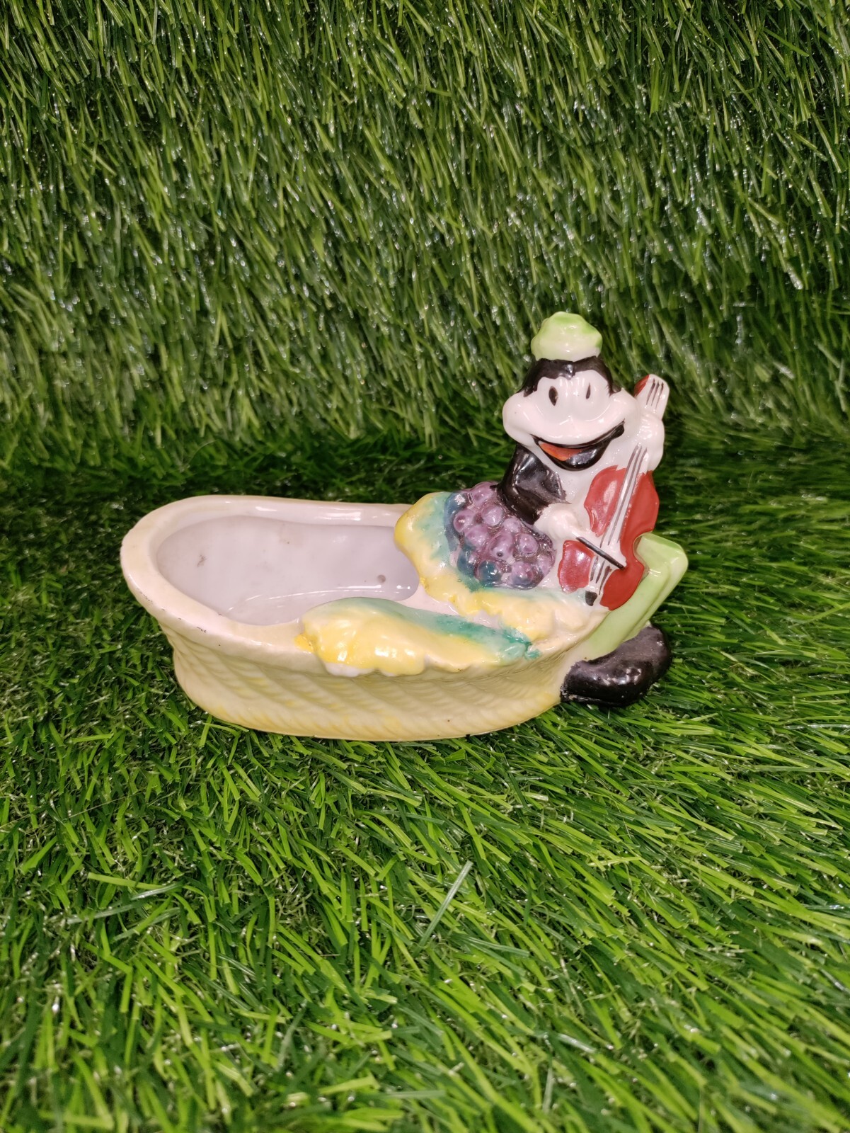 Vintage Pre Old WALT DISNEY FLIP THE FROG Ceramic Glazed Cigarette Ashtray 1930s