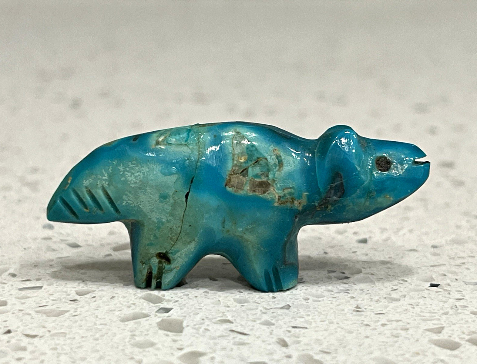 Zuni Fetish Vintage Turquoise Bushytail