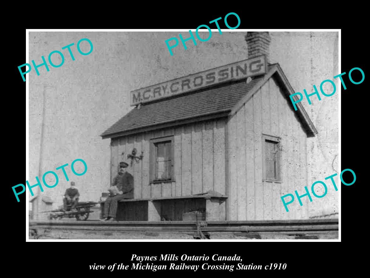 Paynes Mill Ontario Canada Mc Railway Station c1910 Old Large Historic Photo