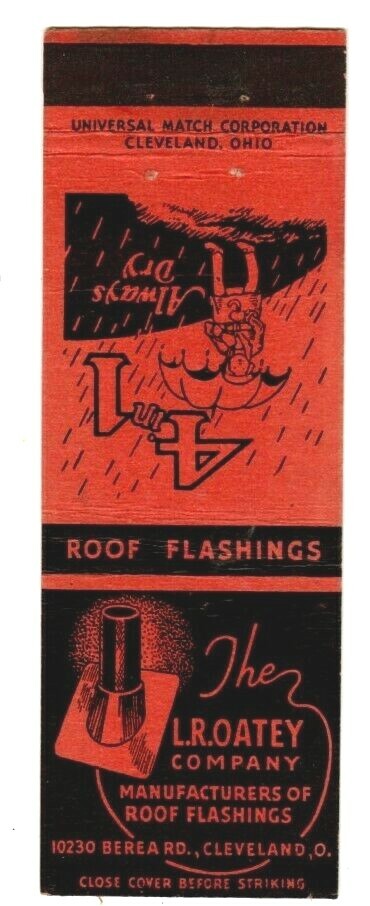 LR OATEY COMPANY matchcover matchbook - CLEVELAND, OHIO LR OATEY COMPANY matchcover matchbook - CLEVELAND, OHIO