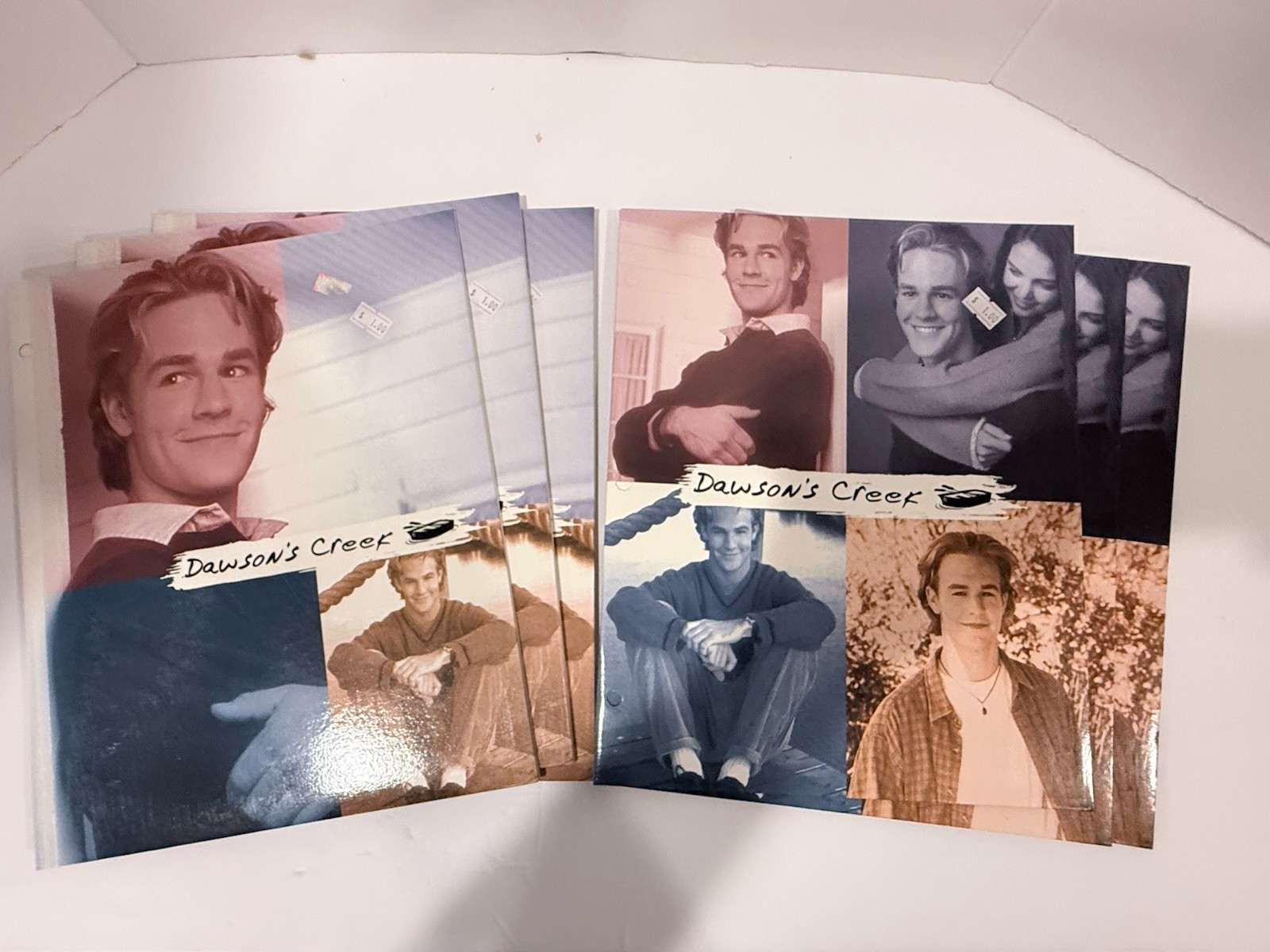 Set Of Six Vintage 1998 Dawsons Creek Cardboard, Two Pocket Folders