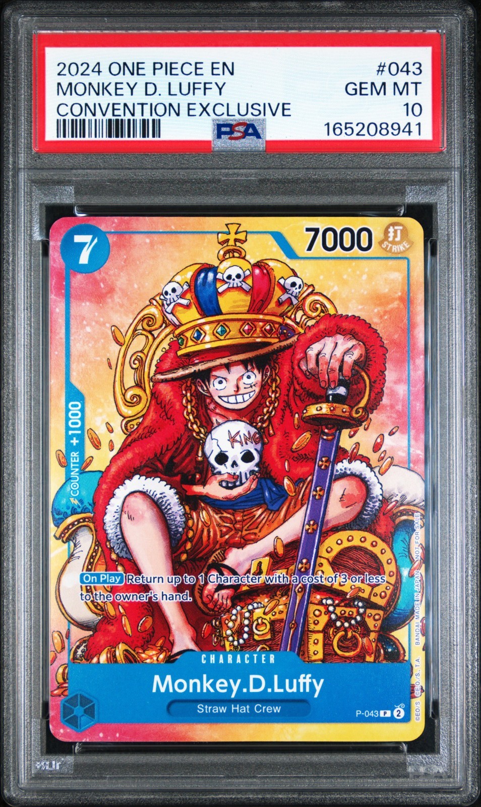 2024 ONE PIECE PROMOS #043 MONKEY D. LUFFY CONVENTION EXCLUSIVE PSA 10 2024 ONE PIECE PROMOS #043 MONKEY D. LUFFY CONVENTION EXCLUSIVE PSA 10