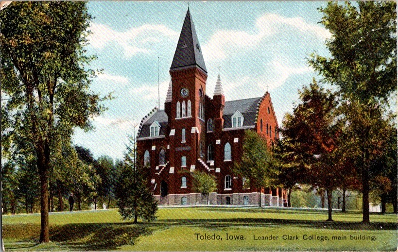 Vintage Postcard Leander Clark College Toledo IA Iowa Tama County          A-610