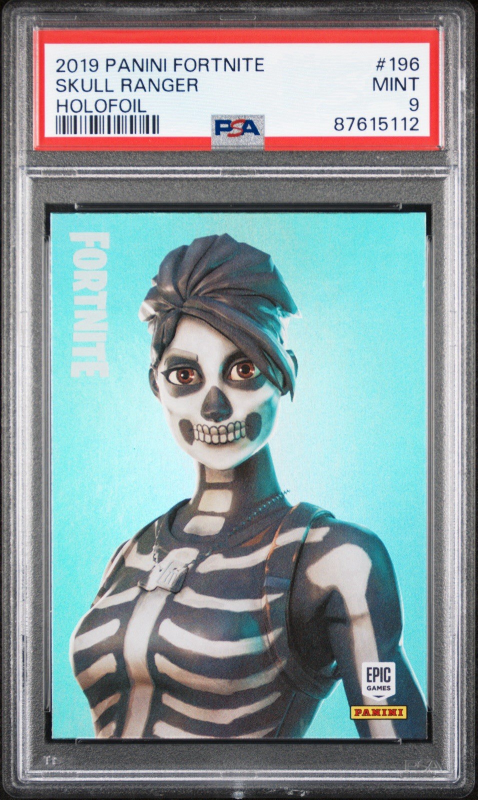 2019 Panini Fortnite Series 1 Holofoil Skull Ranger #196 PSA 9 USA 2019 Panini Fortnite Series 1 Holofoil Skull Ranger #196 PSA 9 USA