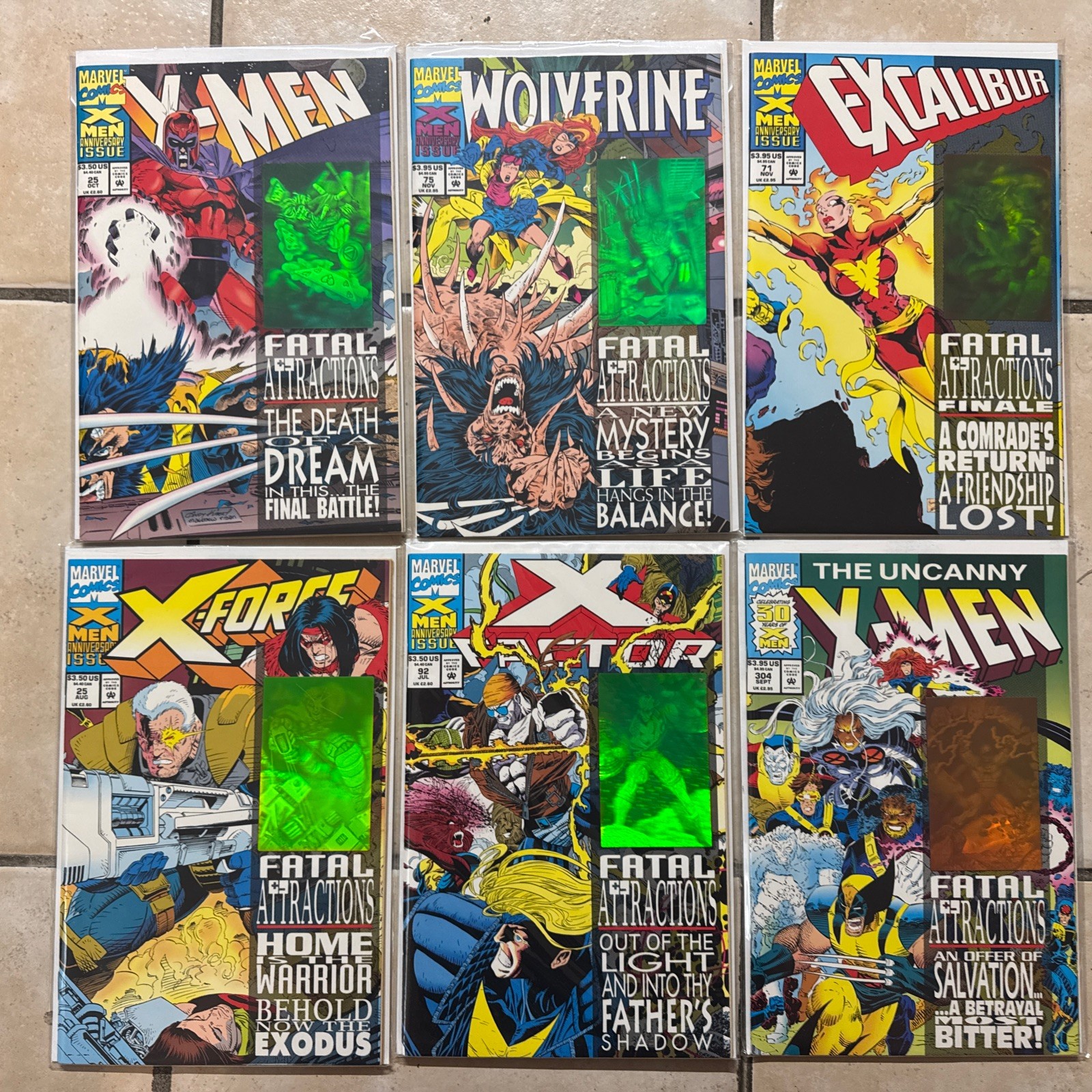 X-Men 25 & Wolverine 75 X-Force 25 Excalibur 71 X-Factor 92 Uncanny X-Men 304 X-Men 25 & Wolverine 75 X-Force 25 Excalibur 71 X-Factor 92 Uncanny X-Men 304