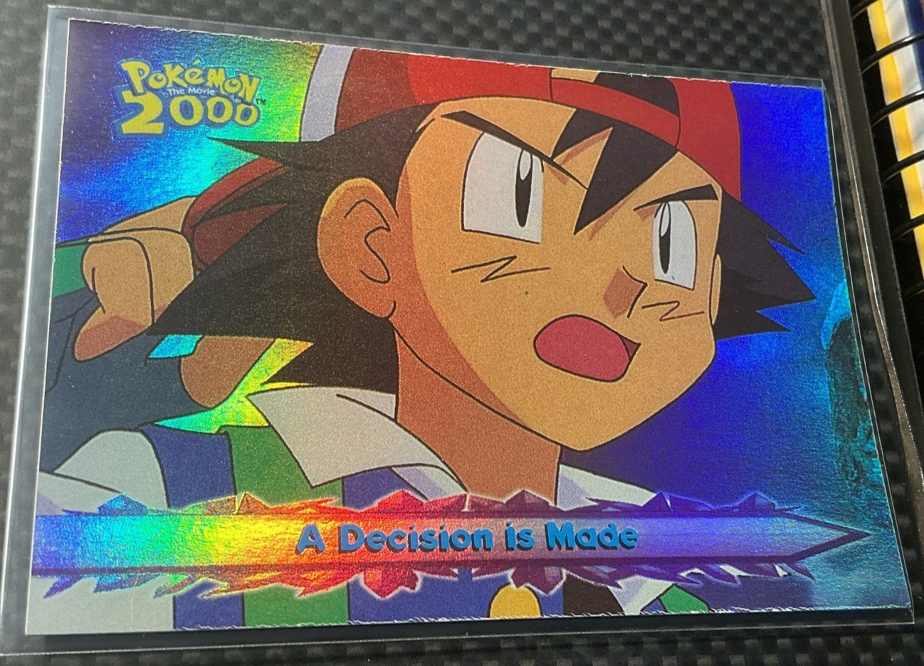 Topps Pokemon the Movie 2000 #47 A Decision... Rainbow Foil Blue Logo NM