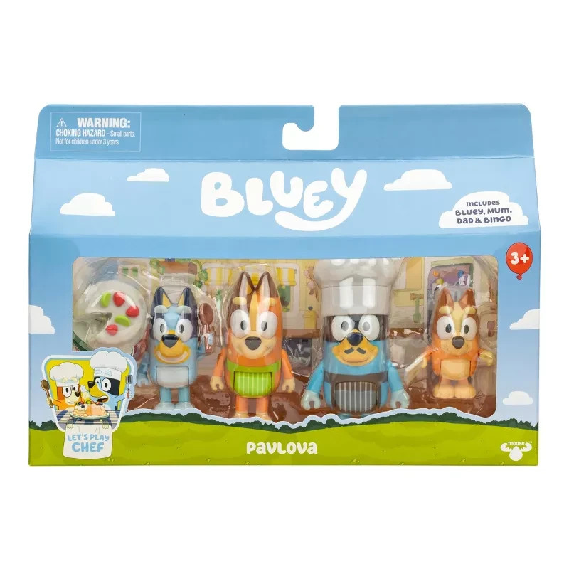 Bluey Let's Play Chef Mini Figure Pavlova - 4pk Bluey Let's Play Chef Mini Figure Pavlova - 4pk