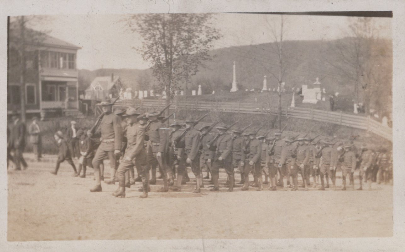 Antique WW1 1917 Vermont National Guard 1st Inf Bellows Falls Infantry Photo