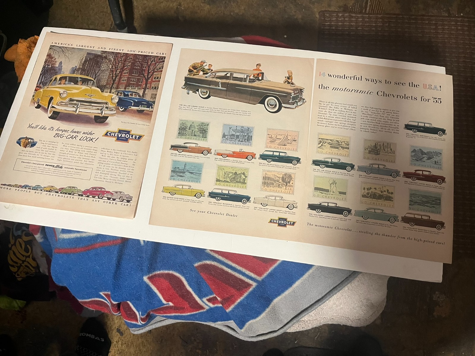 Original 1950's Chevrolet Car Ads Lot