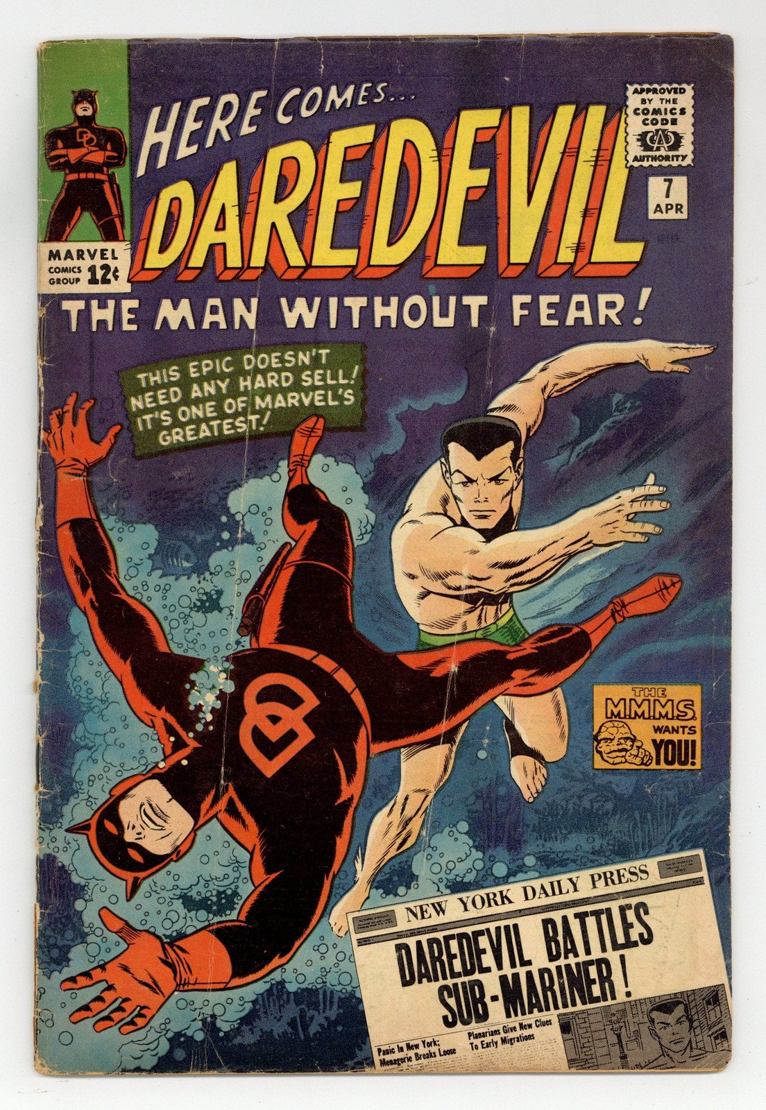 Daredevil #7 GD 2.0 1965 1st app. Daredevil\'s red costume
