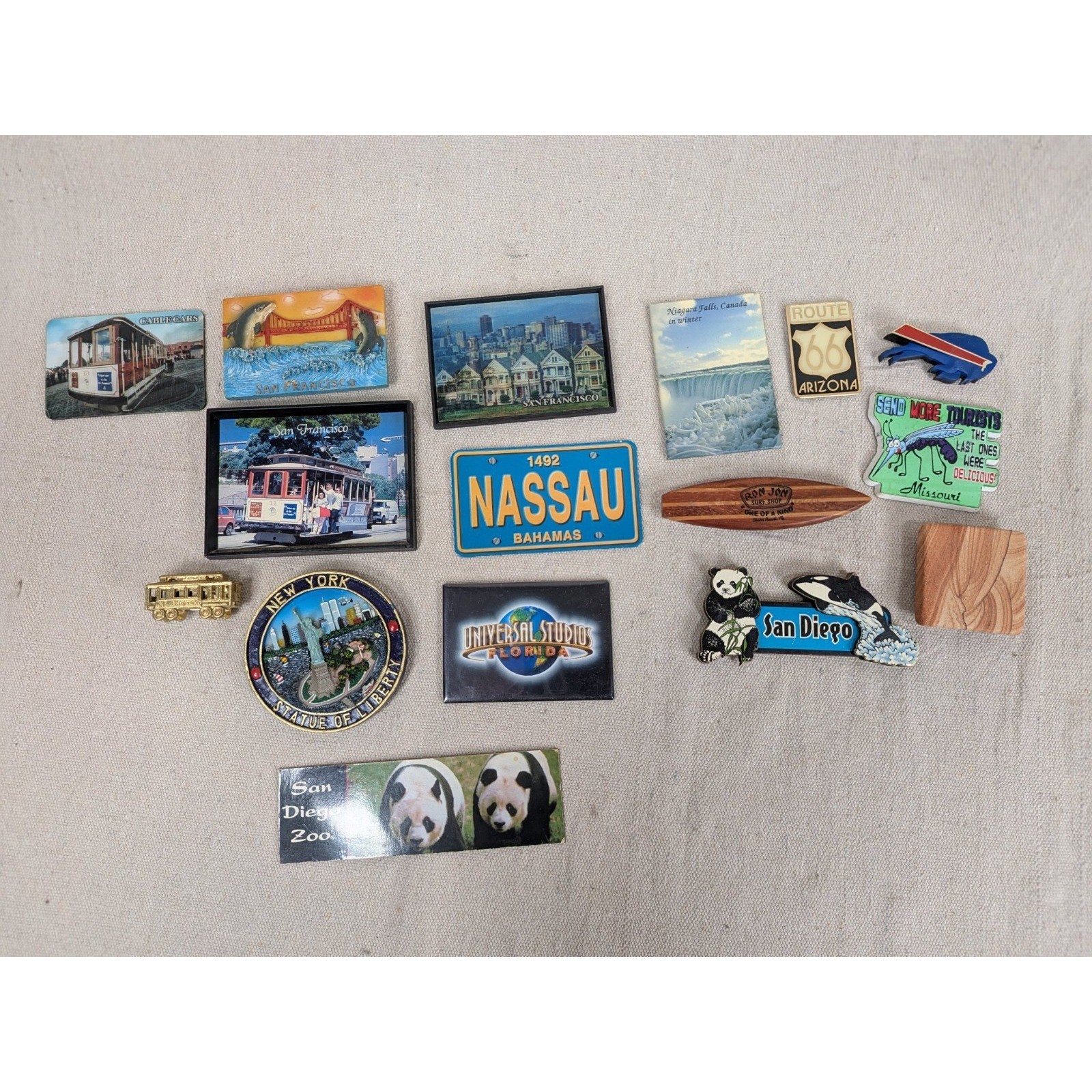 Souvenir Magnet Lot San Francisco New York Universal Studios Ron Jon 15pc
