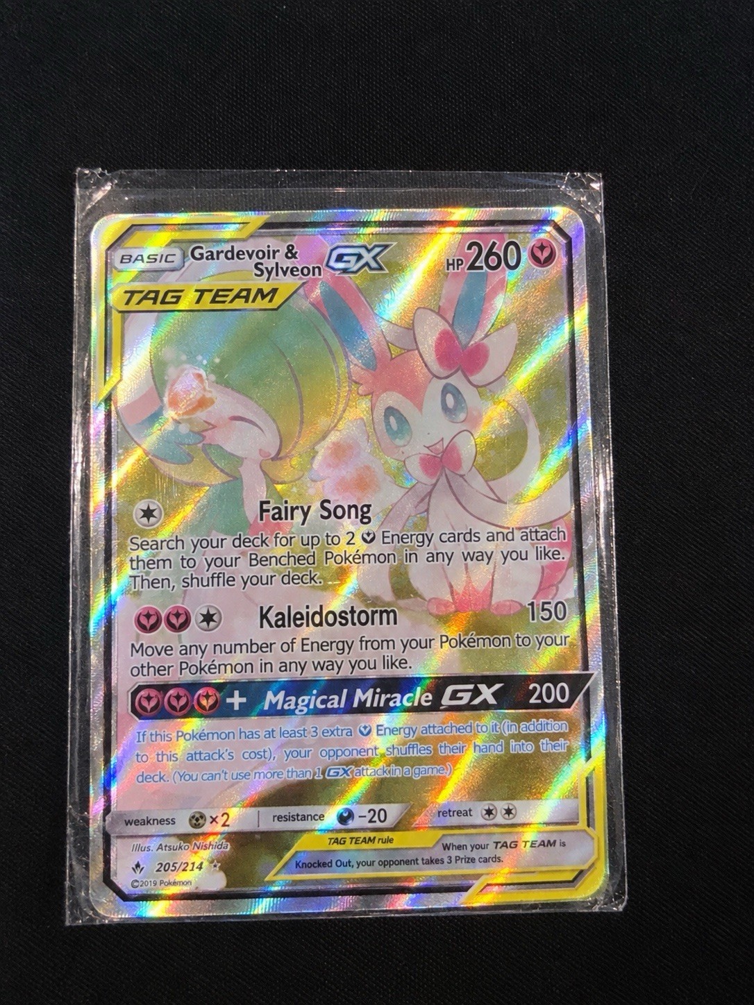 Pokemon Gardevoir & Sylveon GX TAG TEAM Holo 205/214 English Pokemon Gardevoir & Sylveon GX TAG TEAM Holo 205/214 English