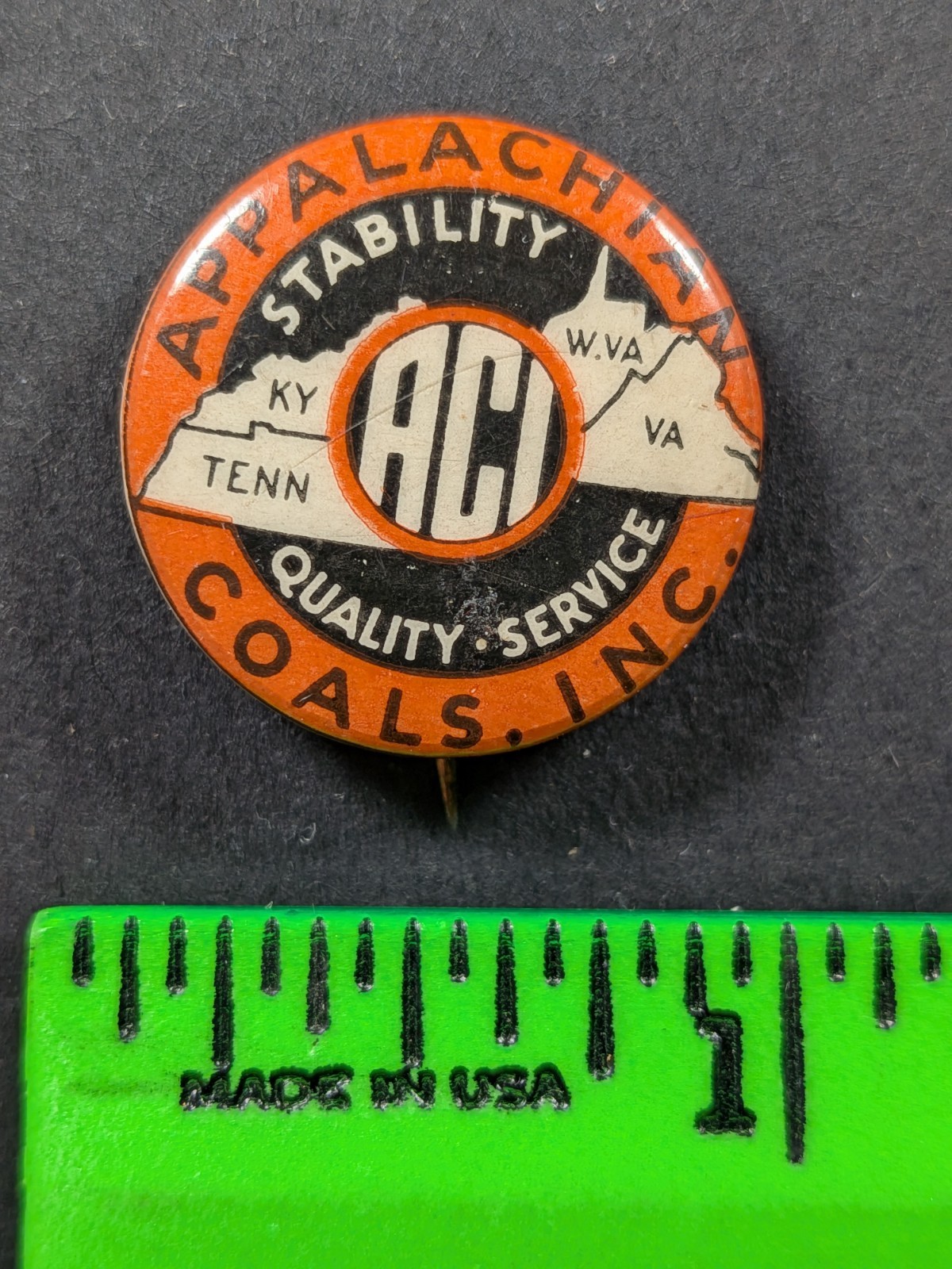 Vintage ACI Appalacian Coal Inc Pinback Pin Vintage ACI Appalacian Coal Inc Pinback Pin
