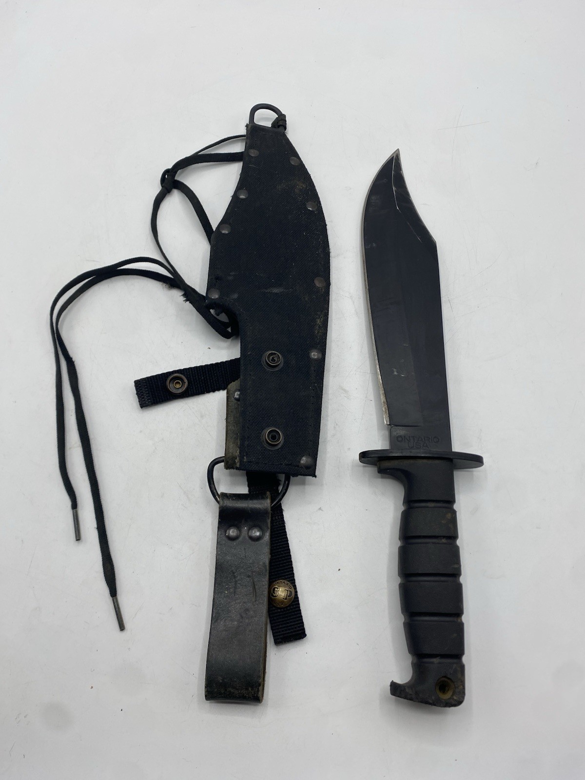 Older Ontario USA OKC Spec Plus SP-10 Raider Bowie Knife with Sheath Older Ontario USA OKC Spec Plus SP-10 Raider Bowie Knife with Sheath