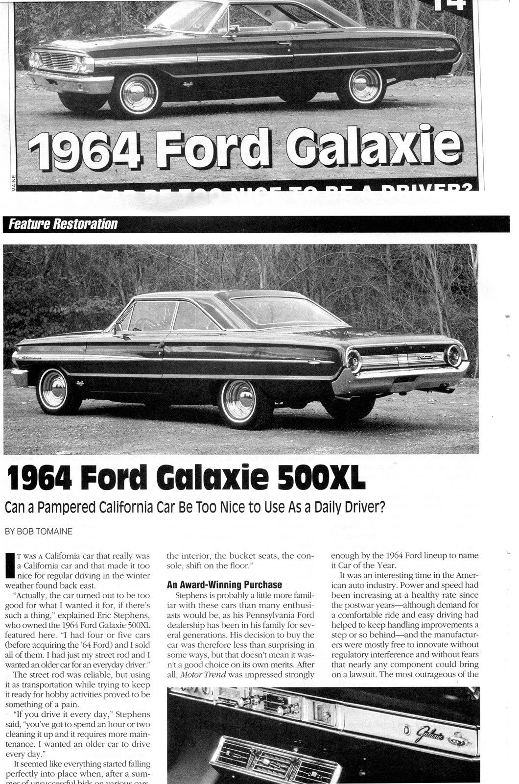 1964 FORD GALAXIE RESTORATION 5 pg Article 1964 FORD GALAXIE RESTORATION 5 pg Article