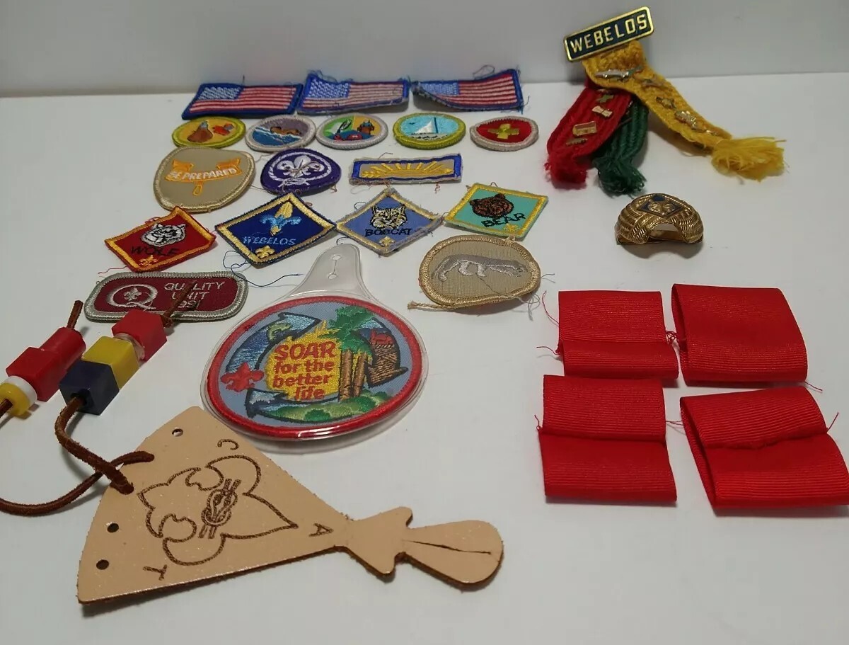 Vintage Cub Scout Webelos BSA Activity Pins Patches Badges Insignia Mixed Lot
