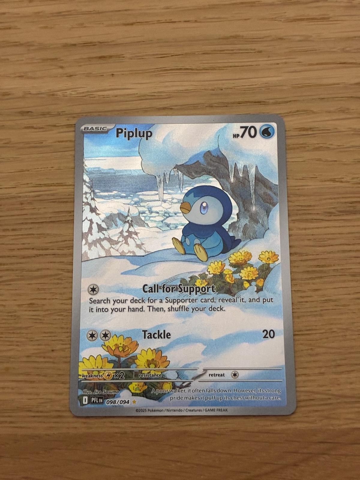 2025 Pokemon Phantasmal Flames Piplup 098/094 Illustration Rare NM
