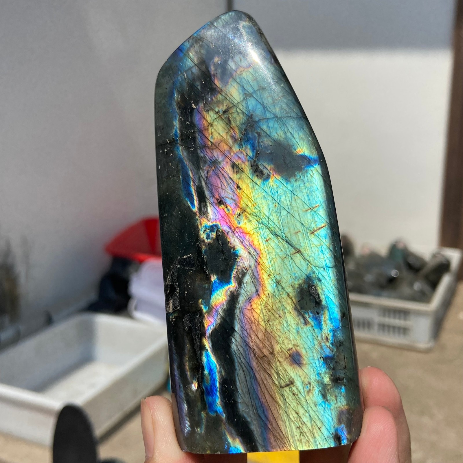 490g Rare Natural Gorgeous Labradorite Quartz Crystal Stone Specimen Healing