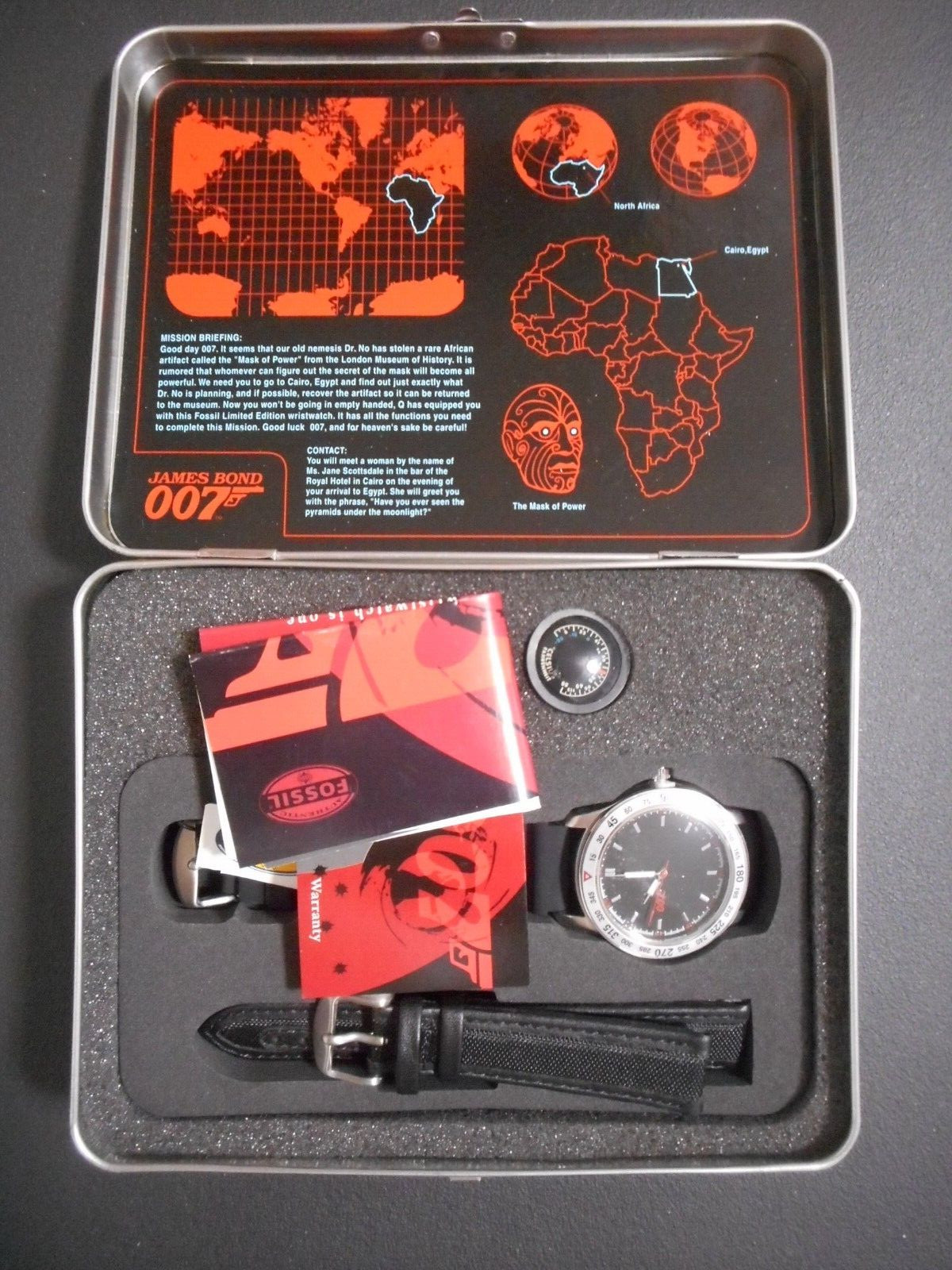 1998 JAMES BOND 007 FOSSIL WATCH SURVIVAL KIT LTD EDITION #227/3000 (NEW IN BOX) 1998 JAMES BOND 007 FOSSIL WATCH SURVIVAL KIT LTD EDITION #227/3000 (NEW IN BOX)