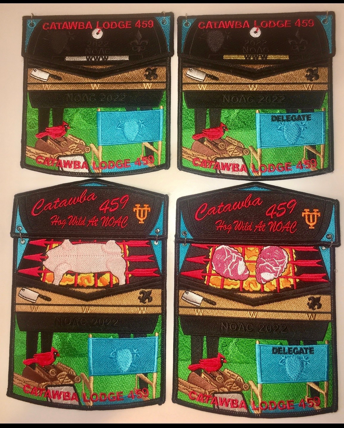 OA CATAWBA 459 BSA  CAROLINA AREA 2022 DELEGATE/ TRADER NOAC 4-PATCH BAR-B-QUE
