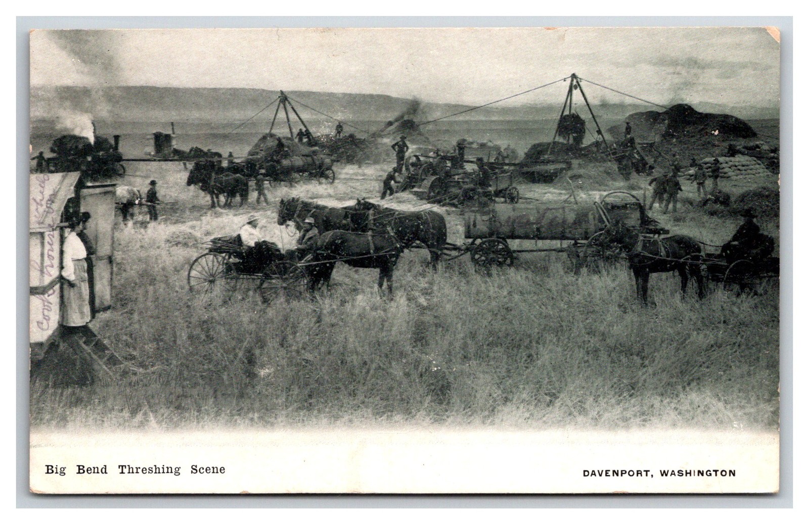 Big Bend Wheat Threshing Outfit DAVENPORT WA Farming agriculture implement