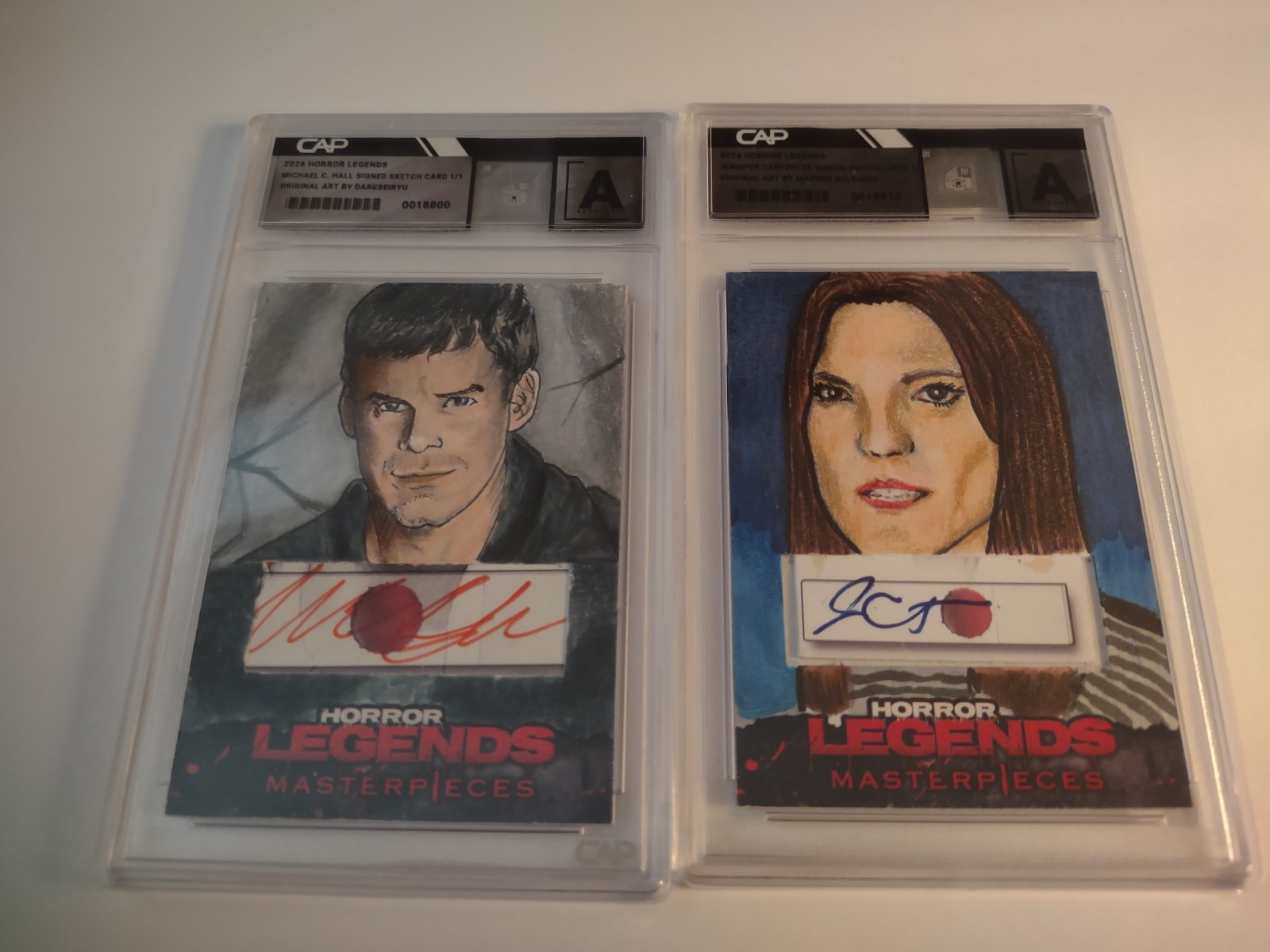 Horror Legends - DEXTER - Michael C. Hall & Jennifer Carpenter 2 sketch bundle