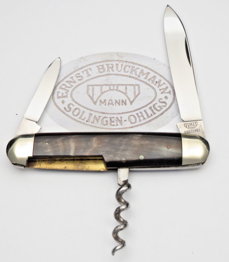 Antique BRUCKMANN SOLINGEN Bartender’s Knife - Horn Handles - Nice MINT Knife