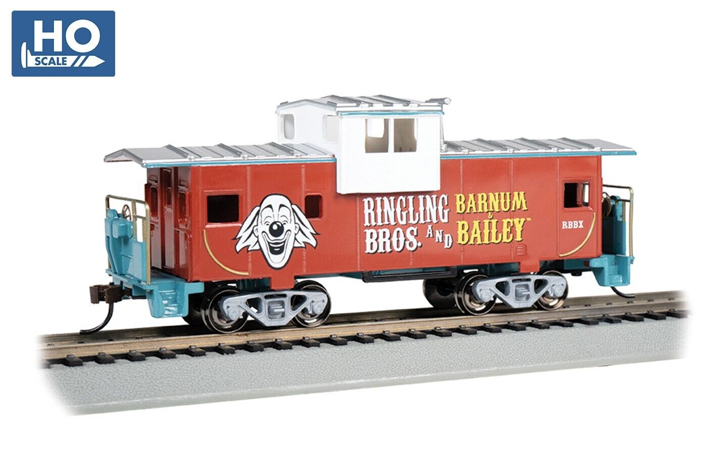 RINGLING BROS & BARNUM & BAILEY CIRCUS WIDE VISION CABOOSE IN HO-SCALE-BACHMANN