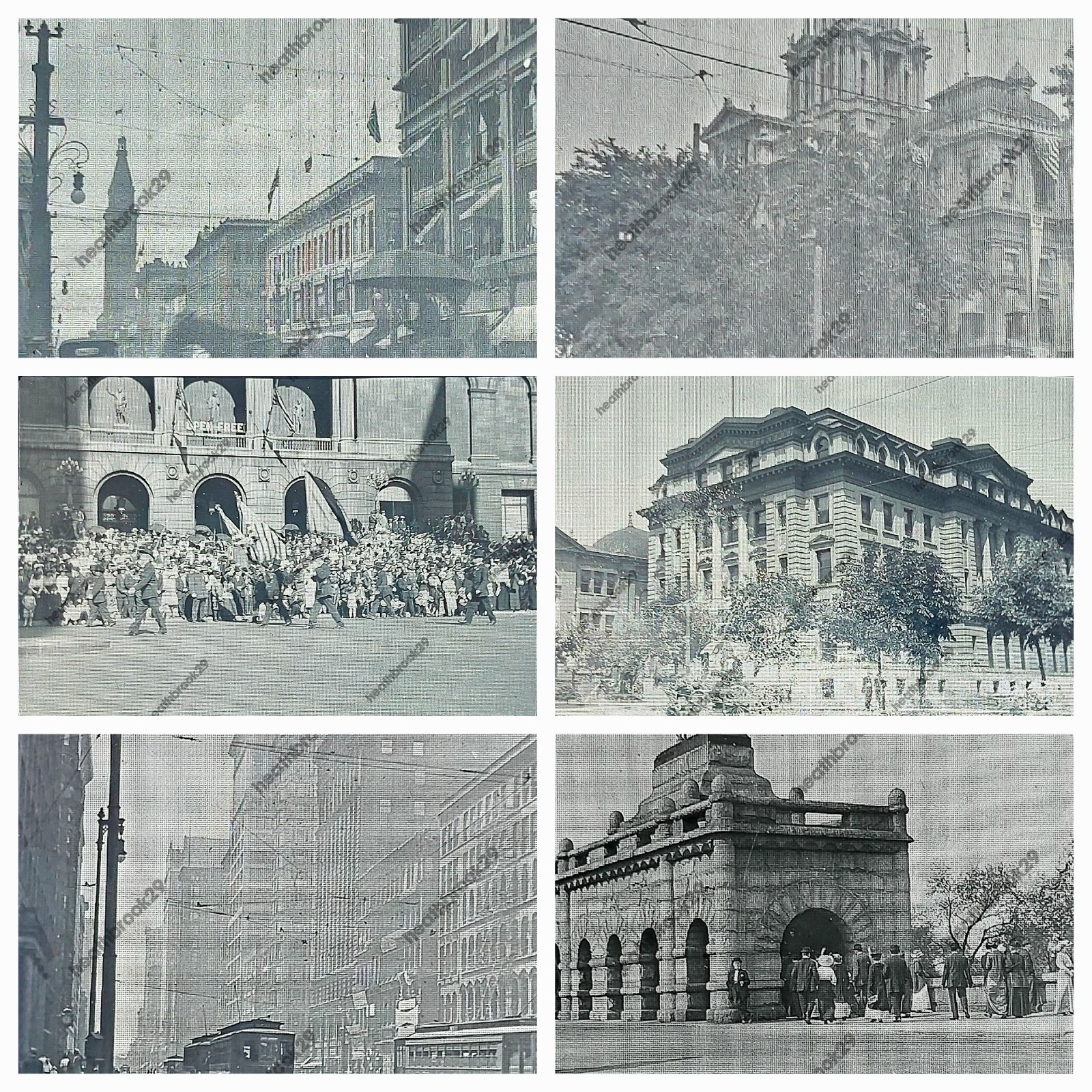 RARE Magic Lantern Antique Glass Slide c1898-1900 Chicago x 6