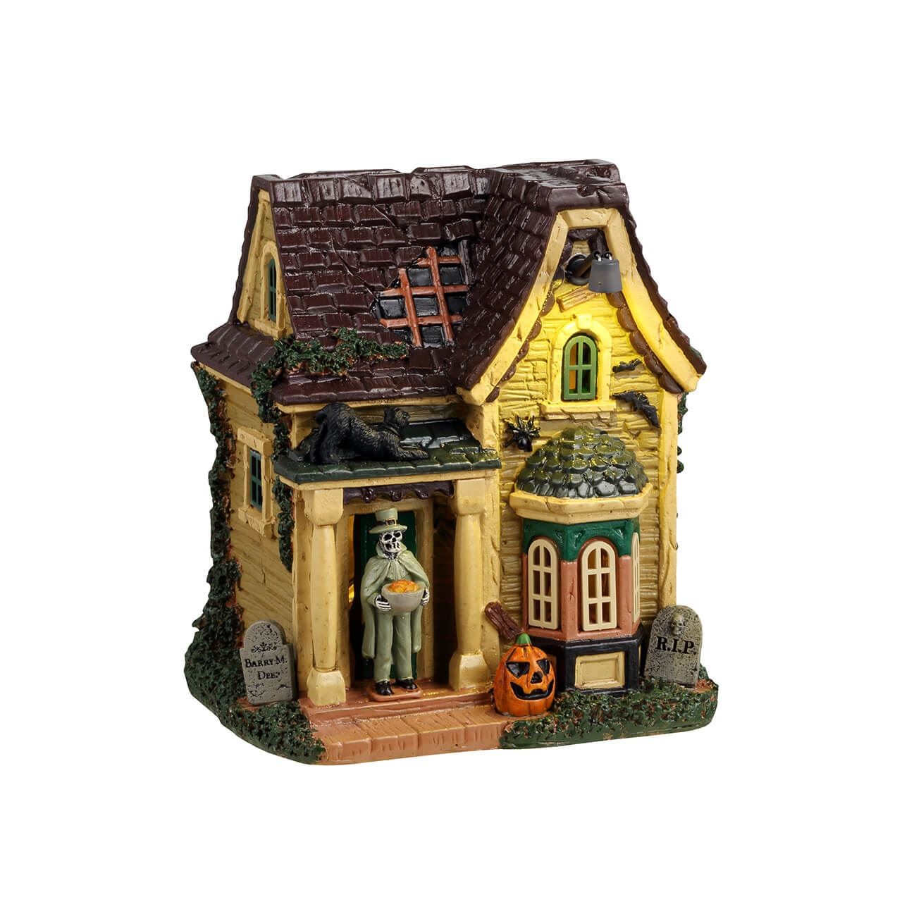 Lemax Spooky Town Halloween Village Gentleman Ghouls Treats with Scary Cat 44358