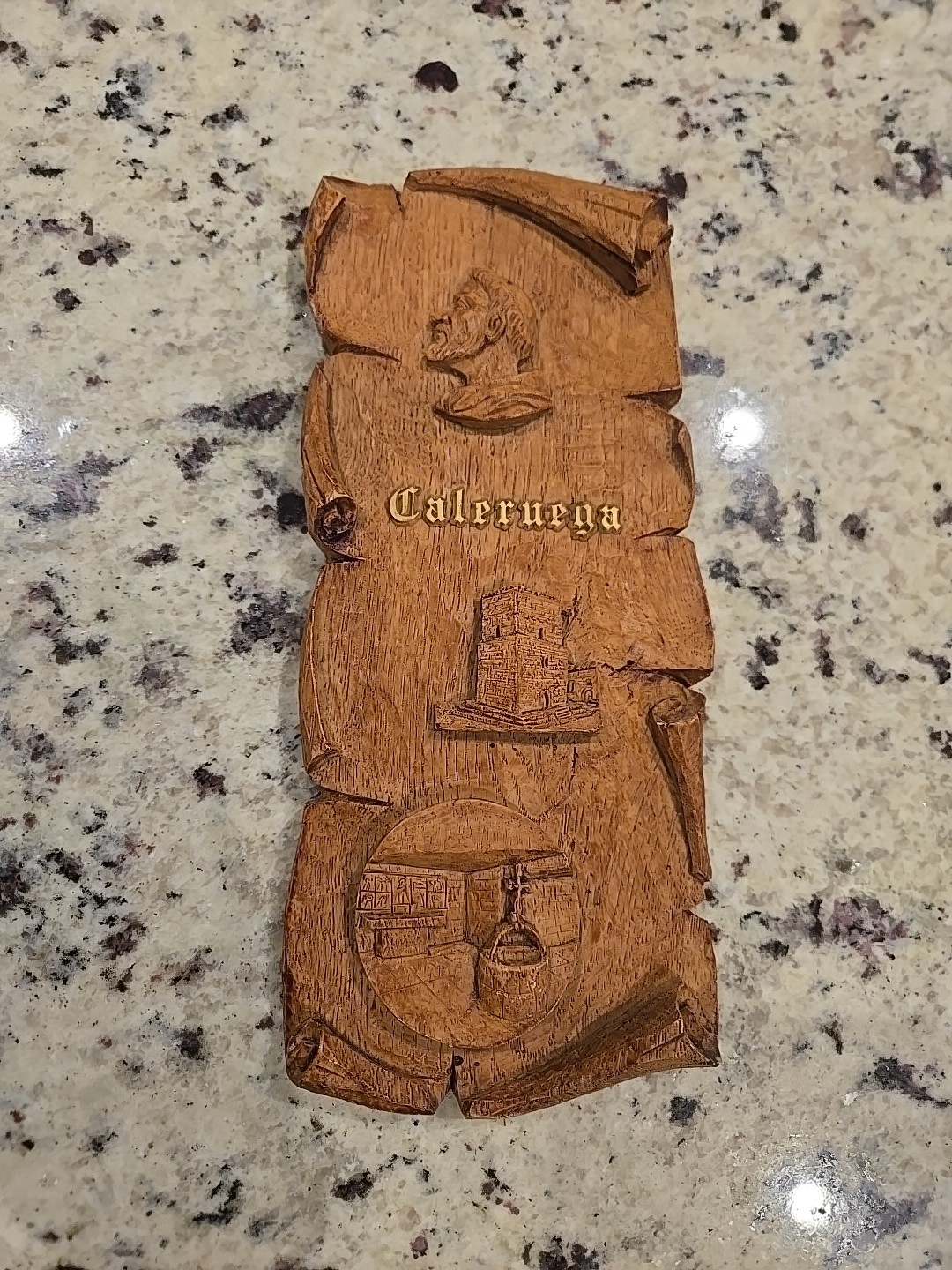 Resin Plaque Depicting Saint Dominic And The City Of Caleruega. Laurart 1990.