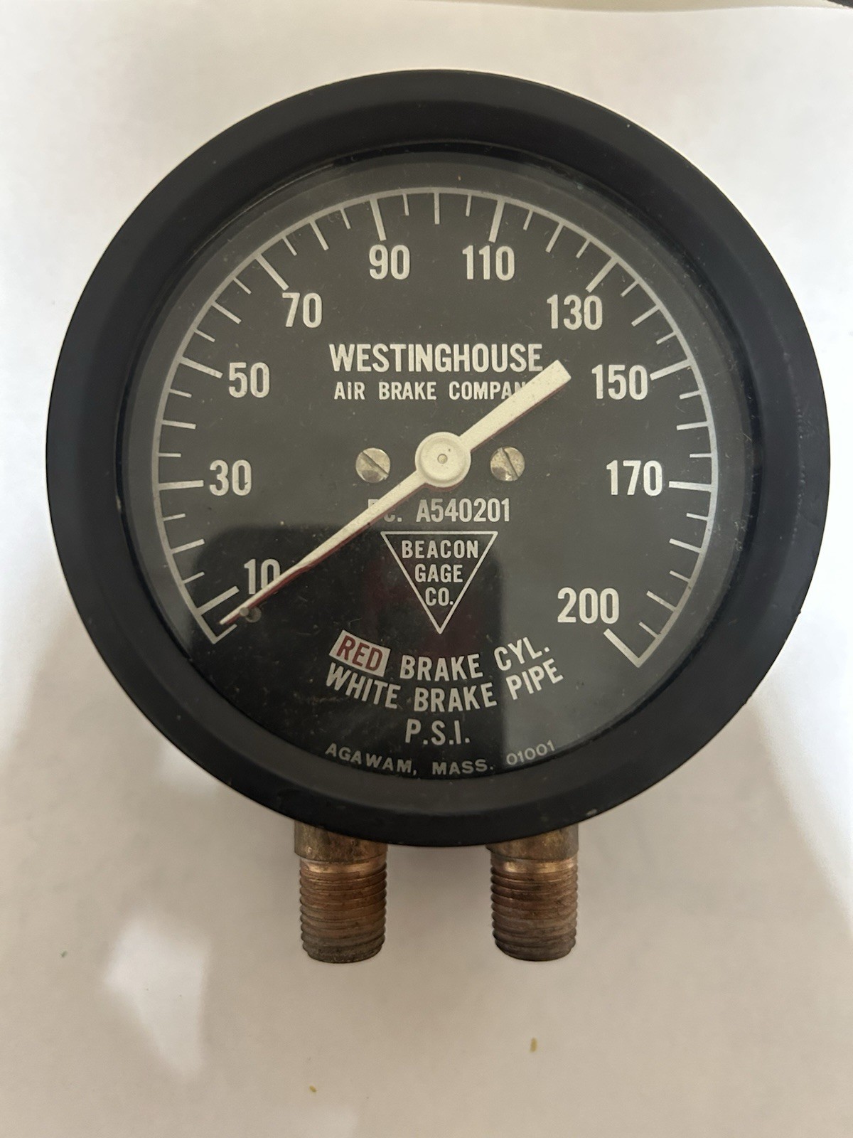 Westinghouse Air Brake Company Beacon Gauge Co Red Brake White Brake Gauge N.O.S Westinghouse Air Brake Company Beacon Gauge Co Red Brake White Brake Gauge N.O.S