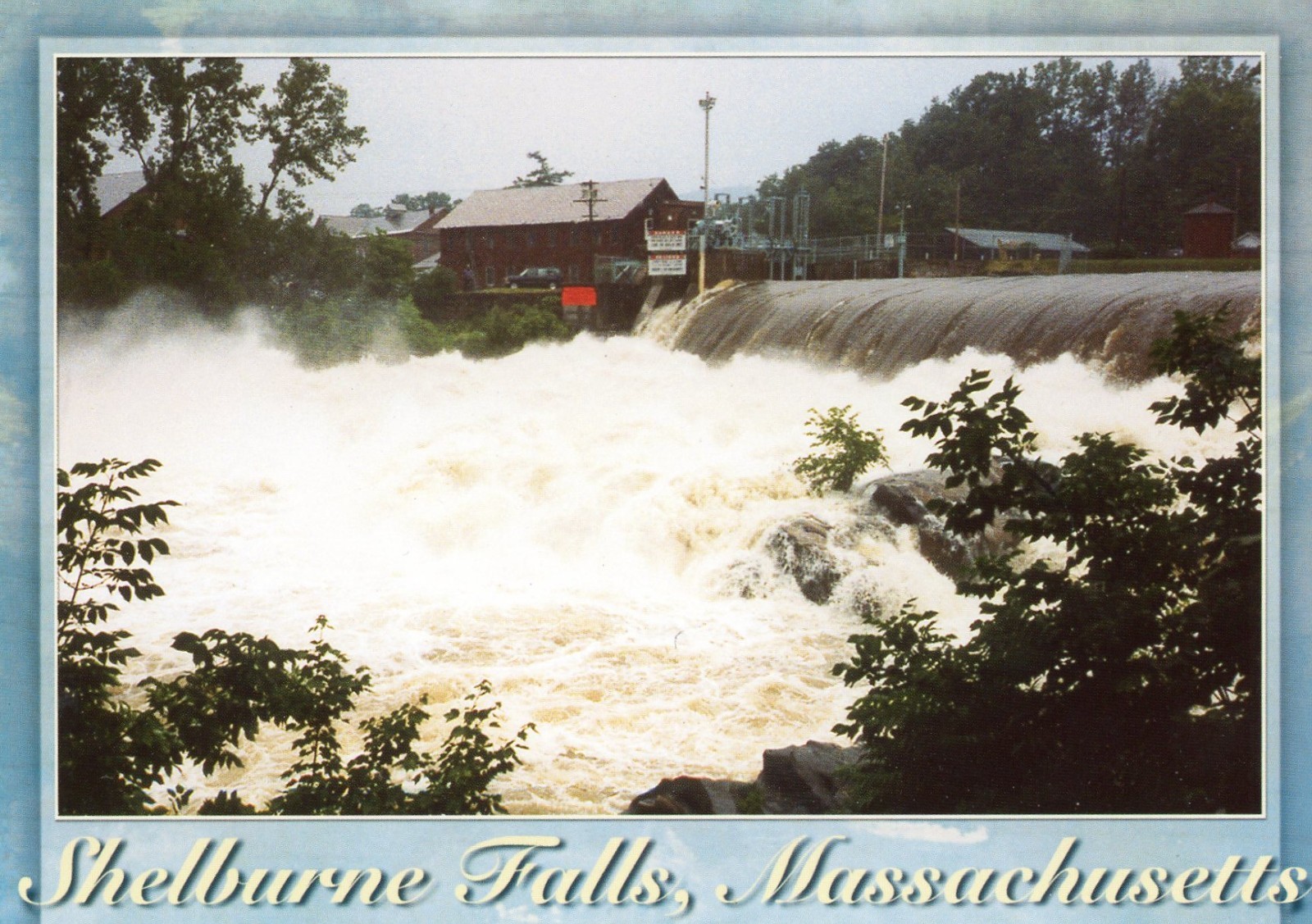 Postcard 6 x 4 View of Falls next to Mole Hollow Candies, Shelburne Falls, MA. Postcard 6 x 4 View of Falls next to Mole Hollow Candies, Shelburne Falls, MA.