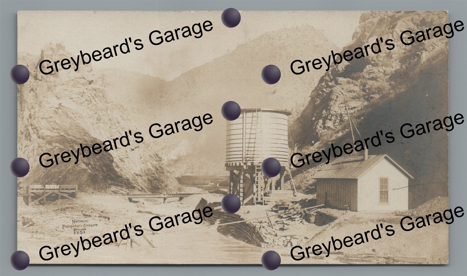 RPPC Railroad Buildings in CLEAR CREEK CANYON CO Colorado Real Photo Postcard