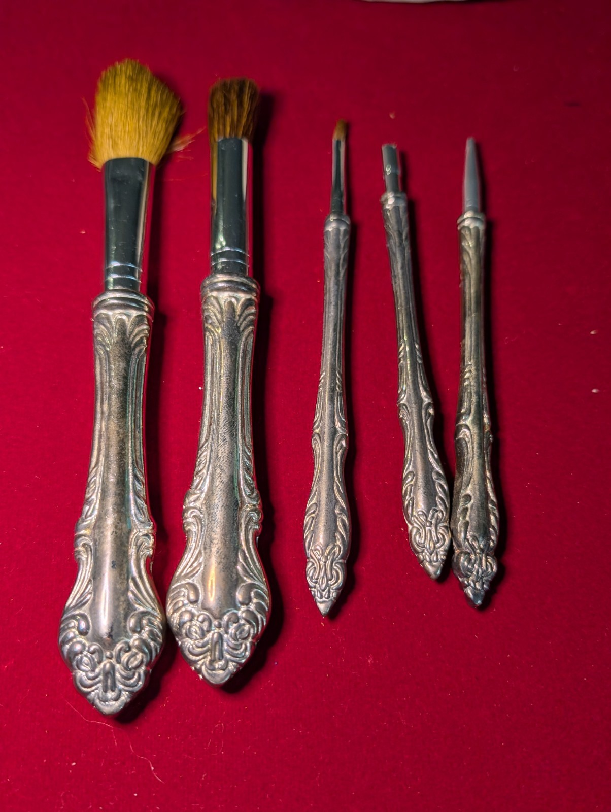 1950s Silver Makeup Brush Set – Vintage Incomplete