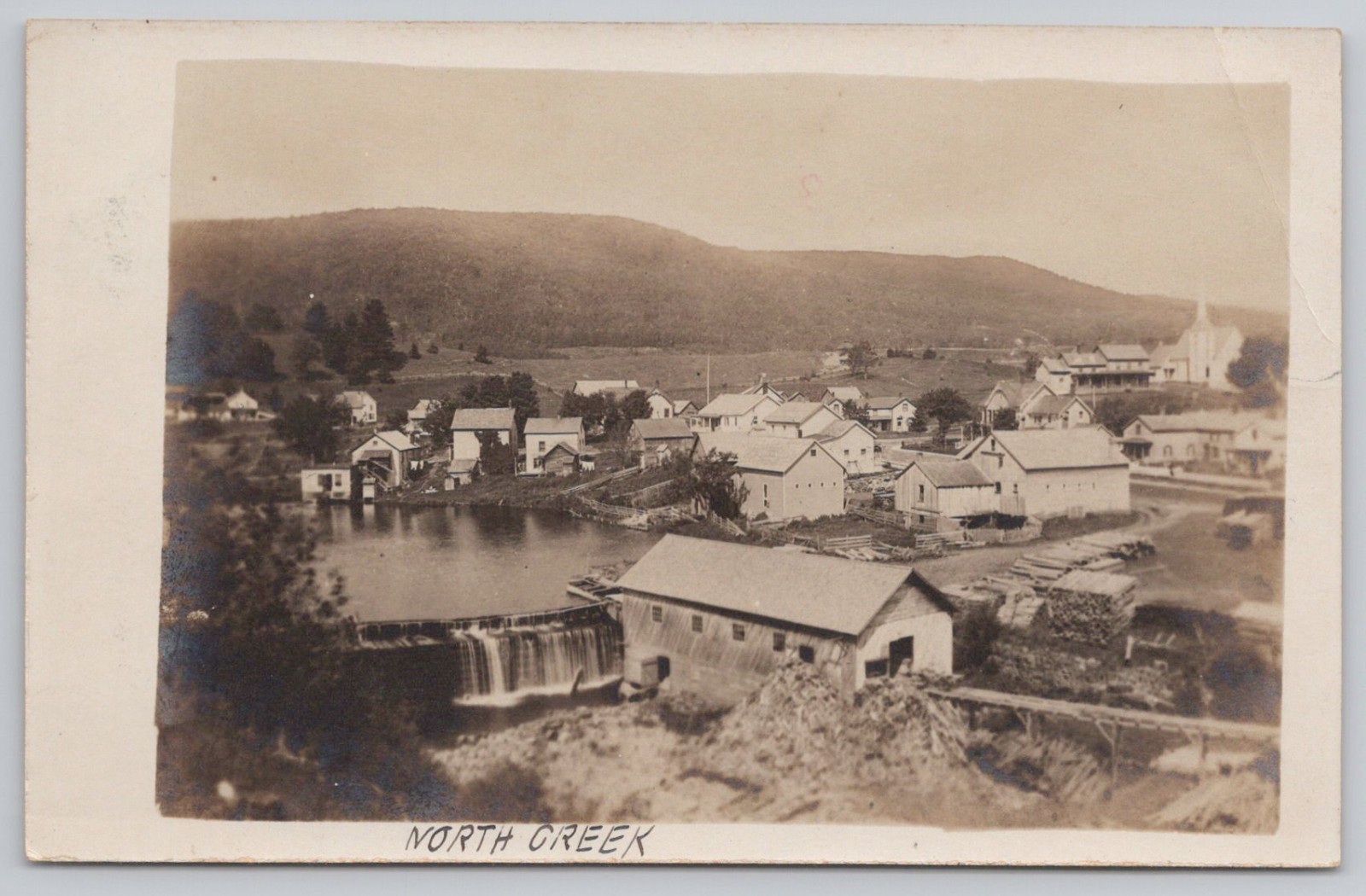Birdseye View, North Creek, New York NY RPPC UNP Postcard Birdseye View, North Creek, New York NY RPPC UNP Postcard