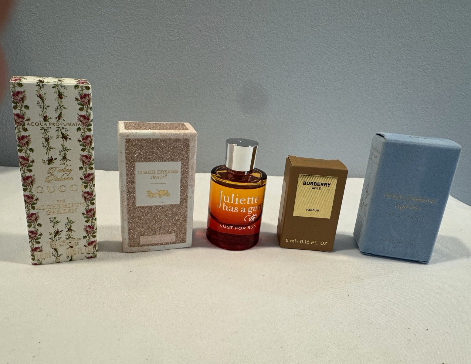 Designer Mini Perfume Lot Gucci Burberry D&G Coach Juliette Has A Gun 5pc