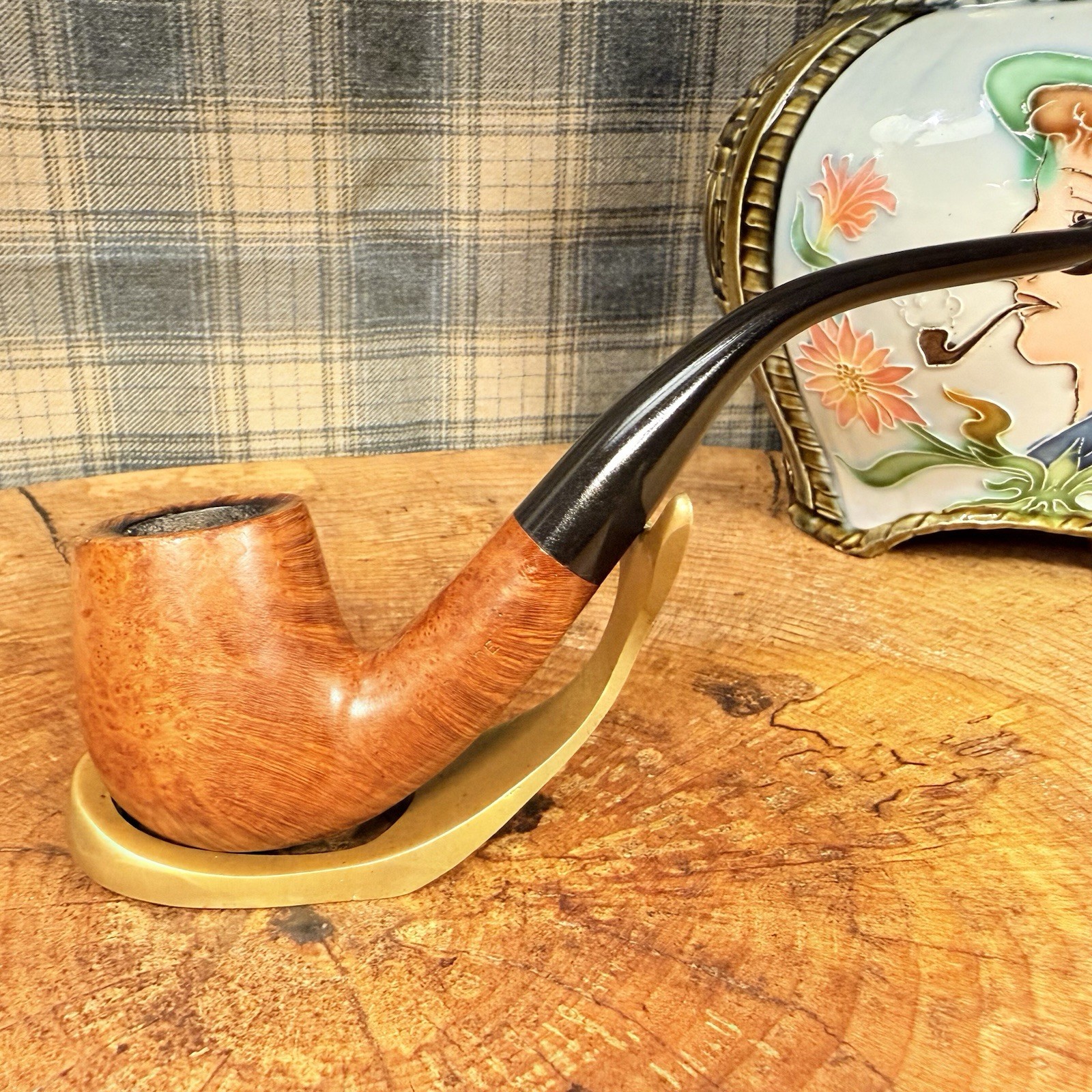 JOHNSON’s (Carlisle, PA) Handmade Naturals Vtg 1970’s Bent Billiard Estate Pipe