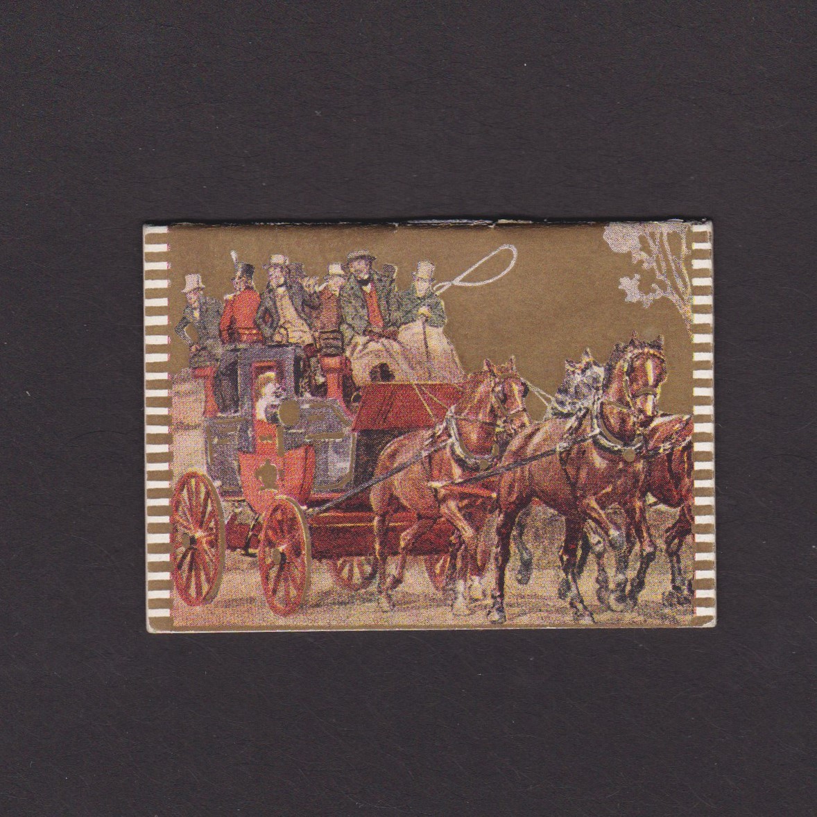 Vintage pocket calendar 1951, England, Stagecoach, Art
