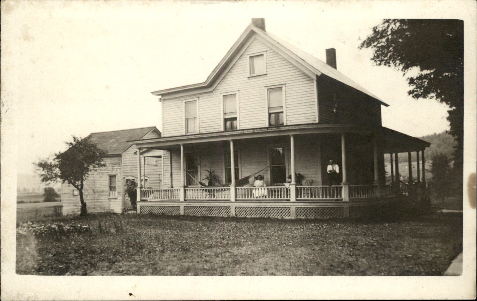 Binghamton NY Postmark Farmhouse c1910 Real Photo Vintage Postcard bhn