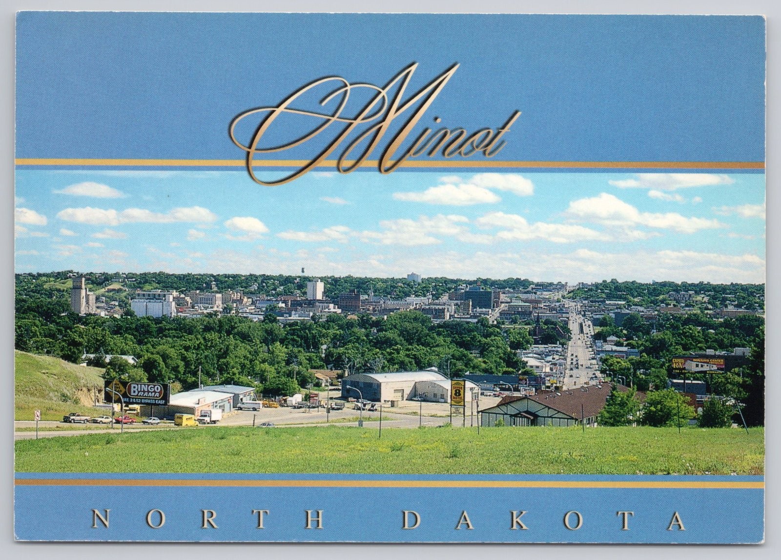 Postcard Continental Minot North Dakota Cityscape Panoramic Town View