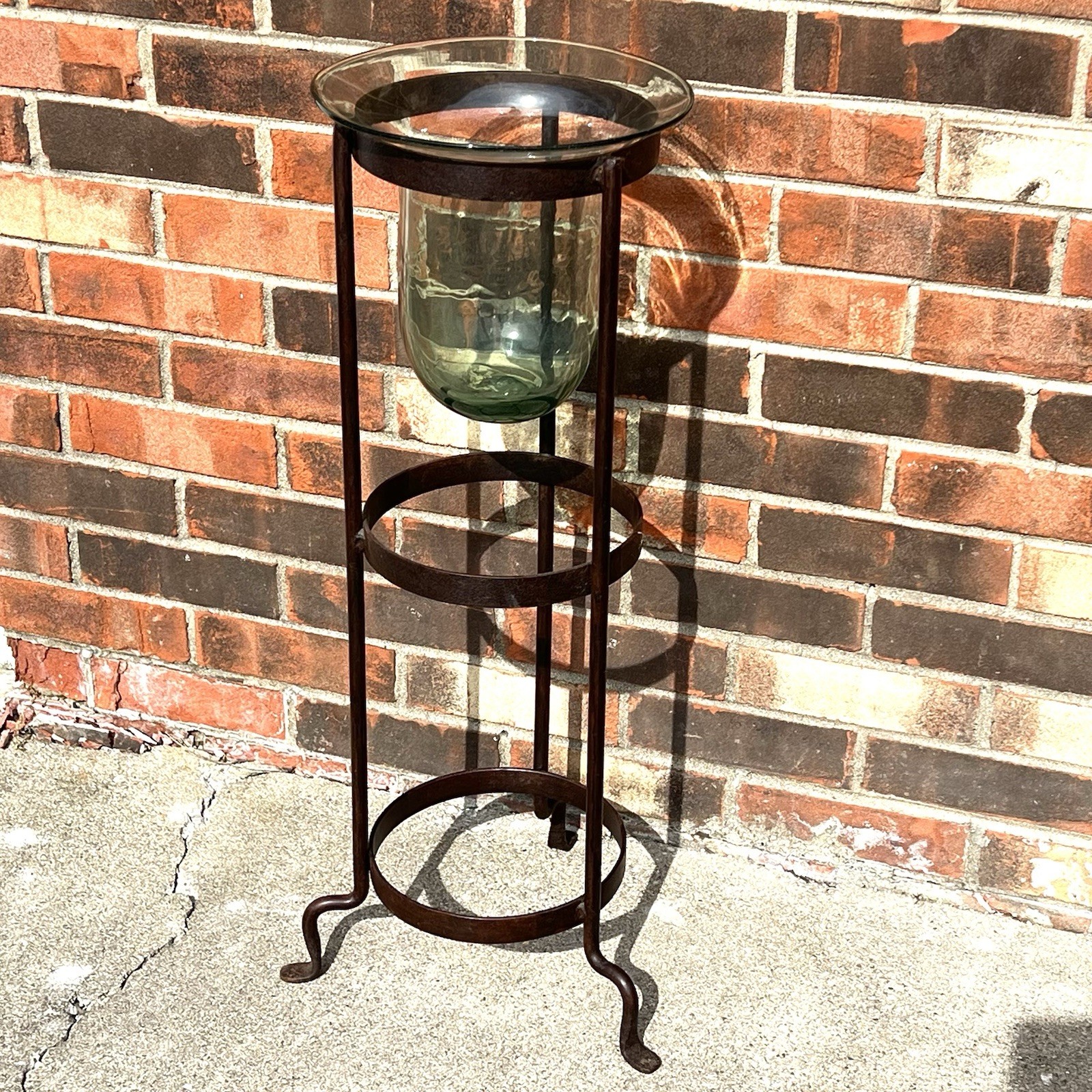PartyLite SEVILLE 3-Wick Candle Holder Metal Stand & Glass Hurricane 29\