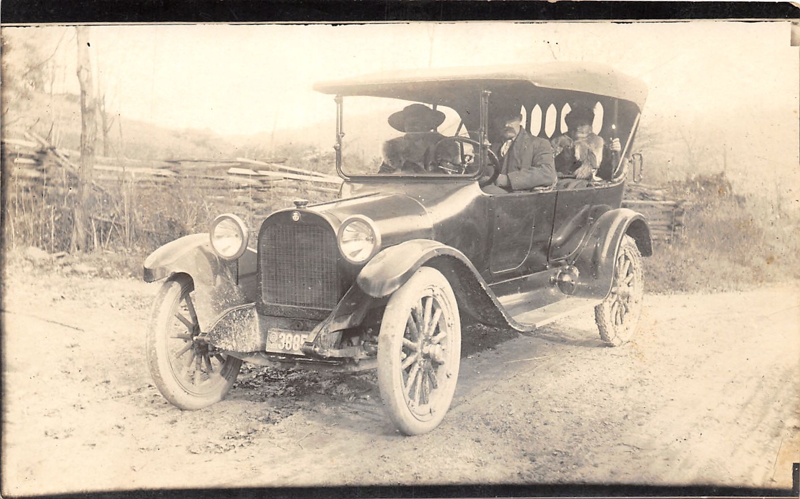 J44/ Interesting RPPC Postcard c1910 Early Automonbile 374