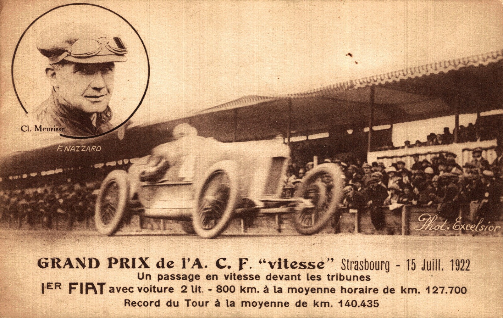 Fiat - 1\'A Grand Prix. C.F. Vitesse - Nazaro in Strasbourg in 1922 - #156