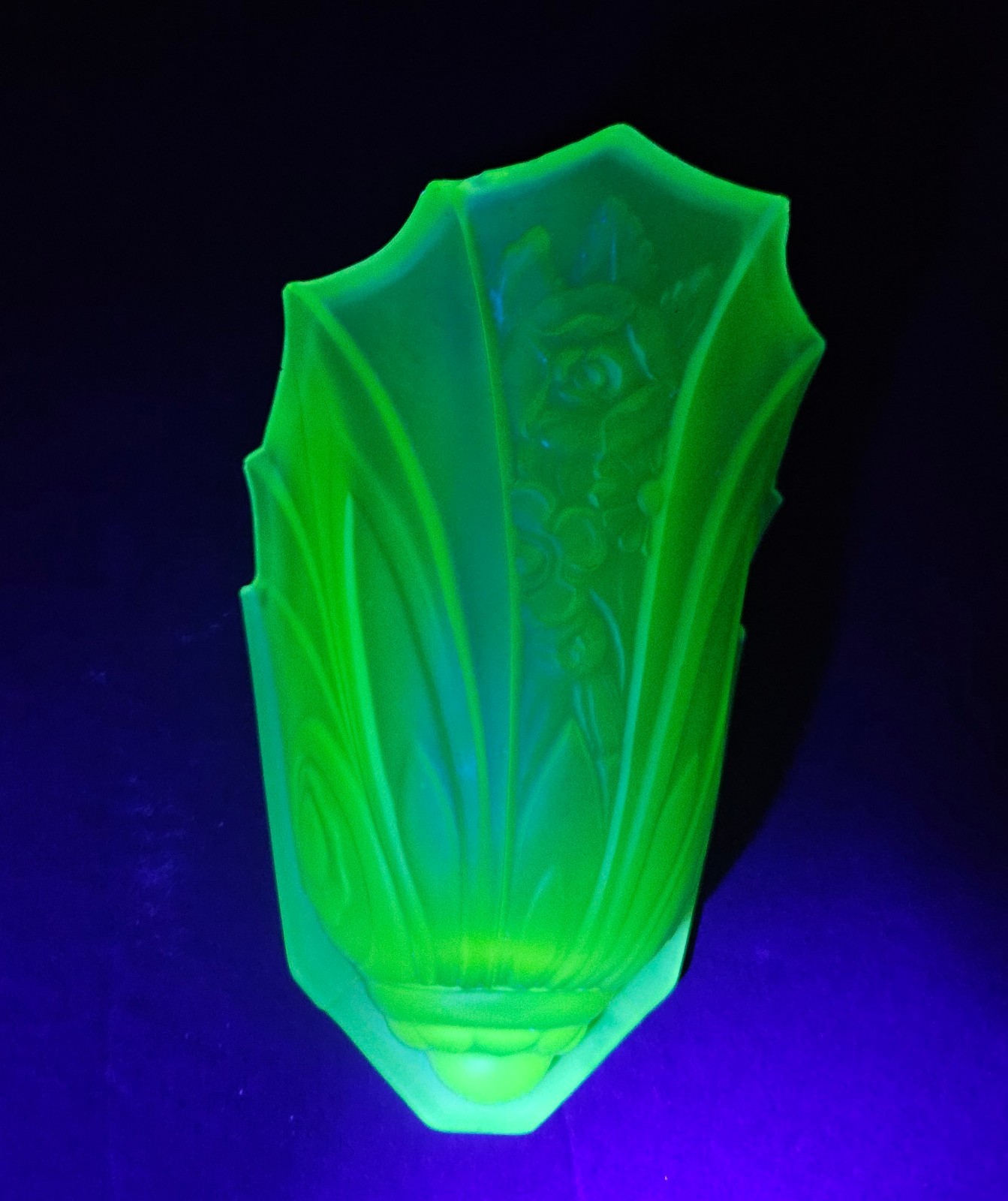 Antique Uranium Glass Slip Shade Art Deco Vaseline Satin Glass Replacement 1930s