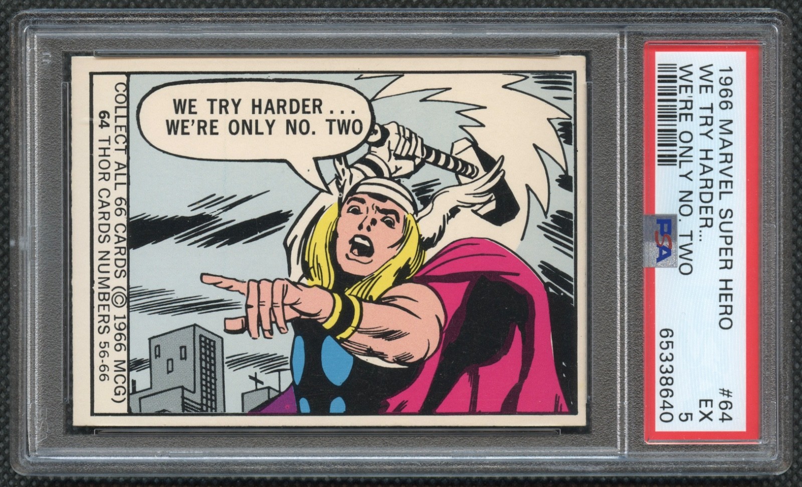 1966 Donruss Marvel Thor Rookie #64 PSA 5 White Arm Variant