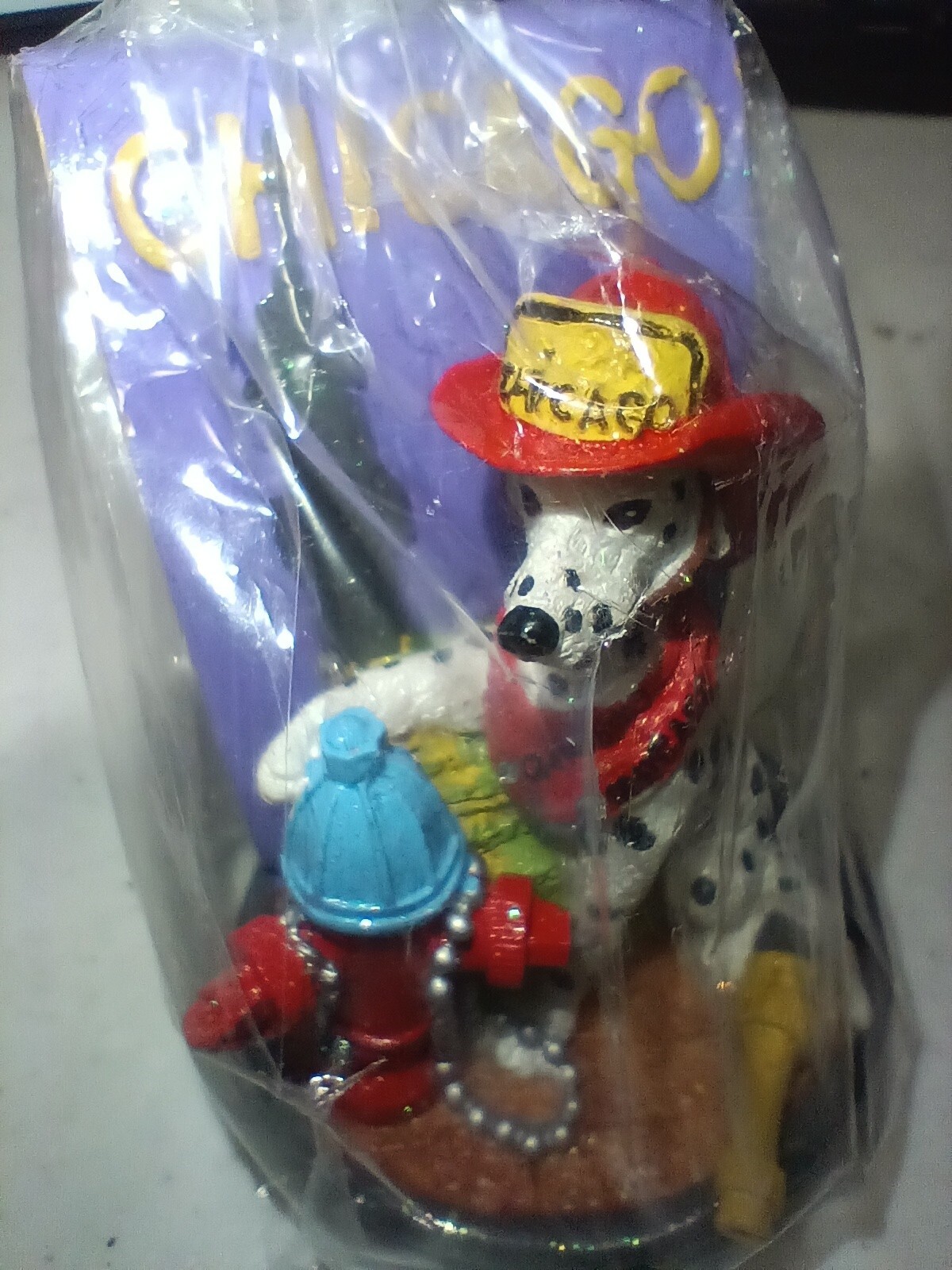 Icing Figurine by Claire\'s 2002 -  Chicago Dalmatian Dog Vintage Fireman Gift